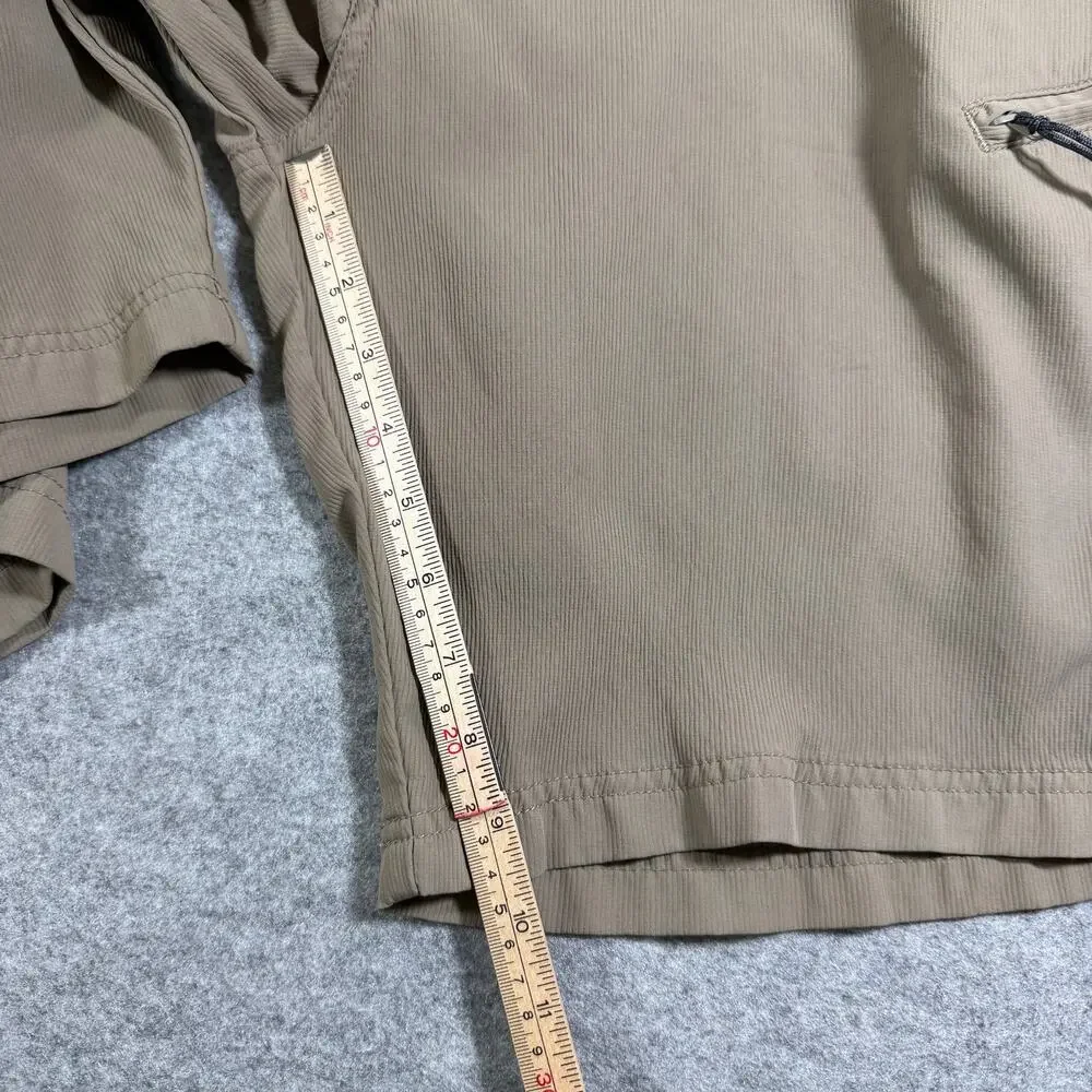 Wrangler ATG Cargo Shorts Mens 34 Khaki Elastic Waist Zip Pocket Outdoor Hiking